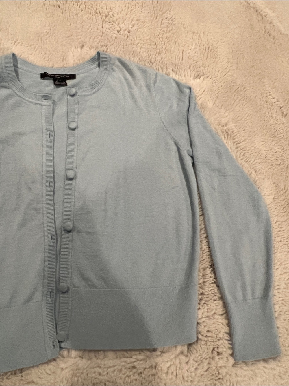 French Connection Pale Blue Button-Front Cardigan